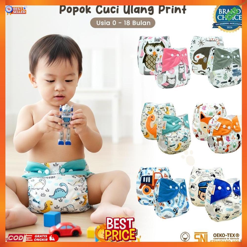 BABY LEON Premium Popok Bayi + Free Insert Clodi || Baby Leon Clodi Kain Cuci Ulang Dengan Insert BY