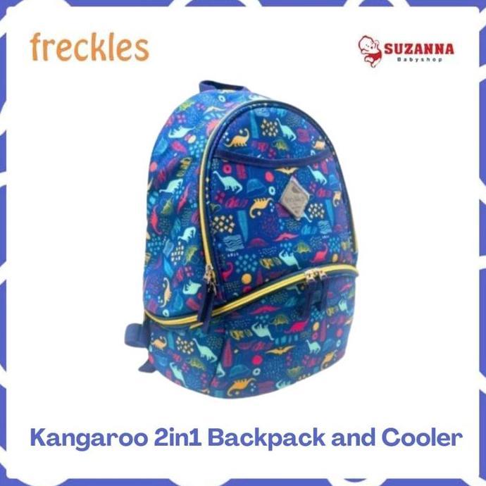 FRECKLES 62109 Kangaroo 2in1 Backpack and Cooler Bag Dino Blue
