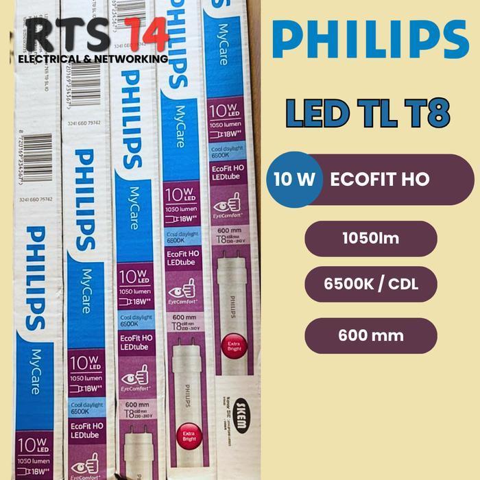 Philips Led Tube Ecofit Ho 10W 765 T8 Tl 600 Mm Tanpa Starter / Lampu T8 Tl 10W 60Cm Putih Philips 1