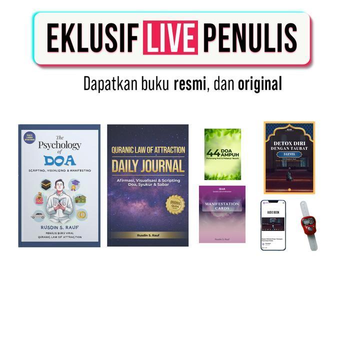 ( Eksklusif Live Penulis ) Paket Bundling Detox Taubat 3 Level, Buku The Psychology Of Doa Dan Daily