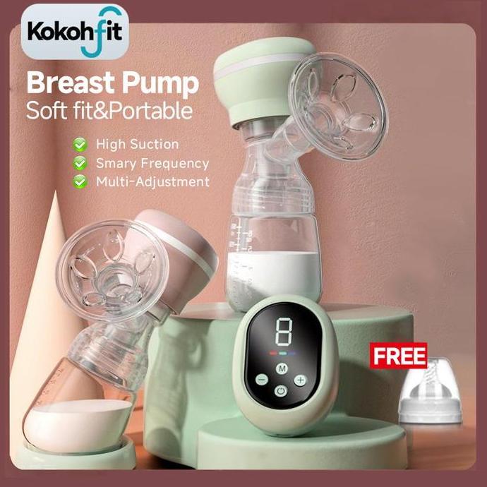 Kokohfit Pompa ASI Elektrik Soft Fit Otomatis Portable 3Mode 180ML BPA Free & Bisu Breast Pump / Pum