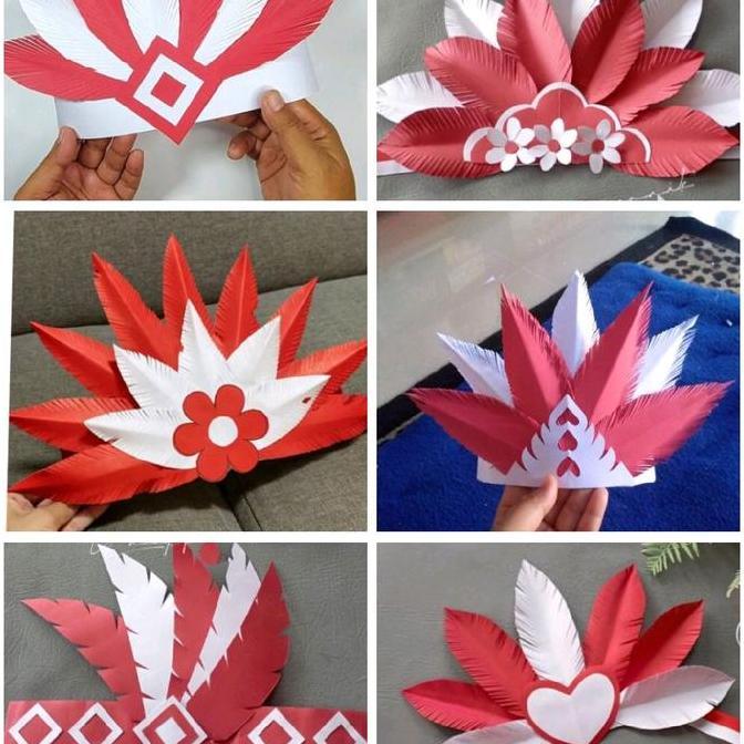 Allthebest- hiasan Kepala Agustusan, bando merah putih, aksesoris karnaval, budaya Indonesia, cospla