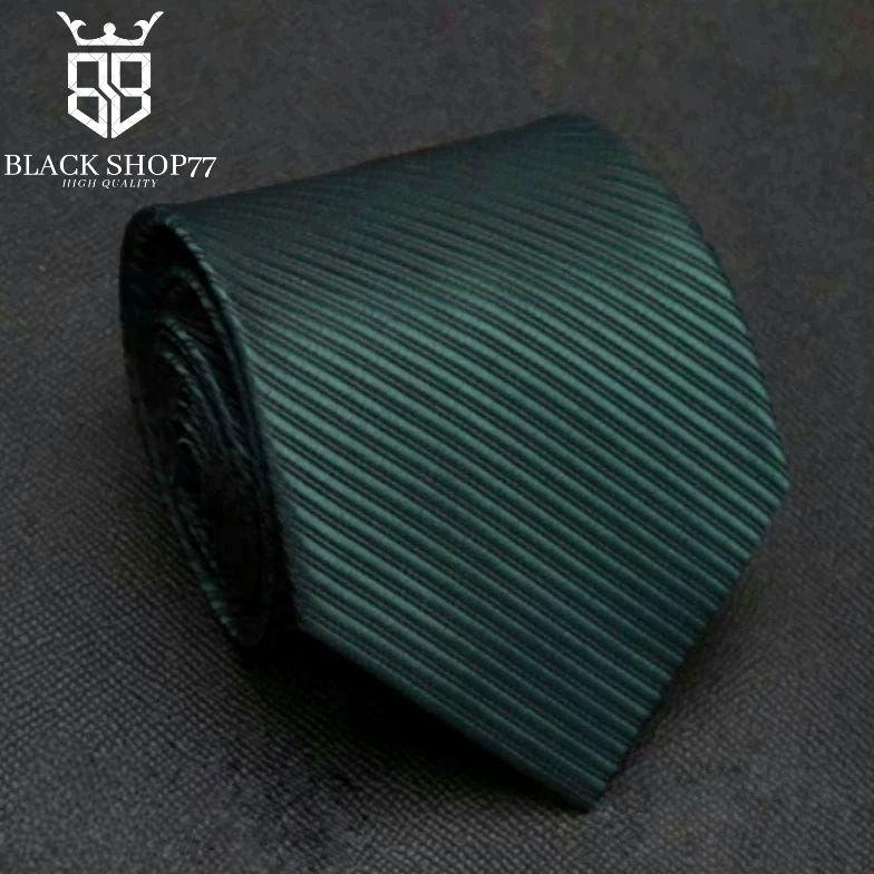 Dasi Pria Dasi Panjang Dasi Motif Salur Hijau Tua/Botol 3 Inchi 8 Cm