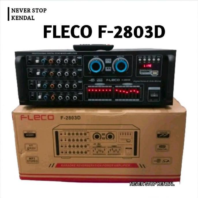FLECO Amplifier F-2803D Power Sound Karaoke Subwoofer Professional Digital Echo Mixer dengan Fitur M