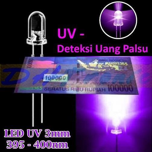 LED Putih = Ungu Ultra Violet 3mm Super Bright ( Uang Palsu )