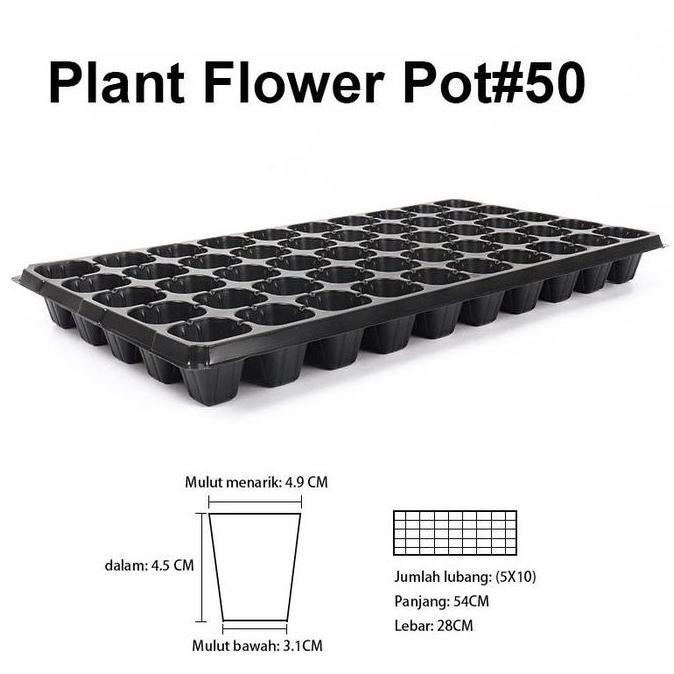 MURAH BERKUALITAS 10 PCS Tray Semai / 50 / 72 / 105 / 128 / 200 Lubang Pot Hidroponik Potray Seedlin