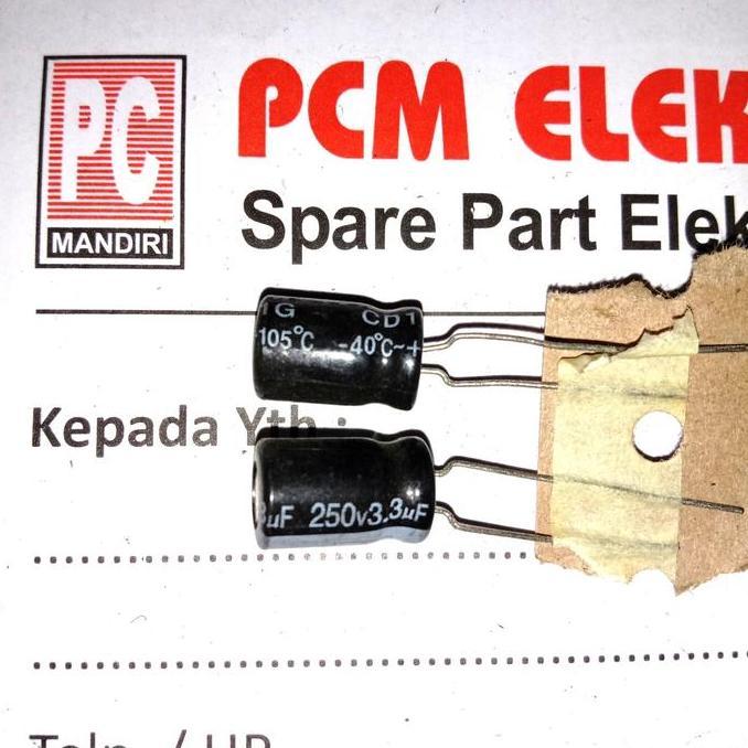 3.3 250 3.3UF 250V 3.3UF250V 3.3,250V CAPACITOR ELKO KAPASITOR POLAR PCMED