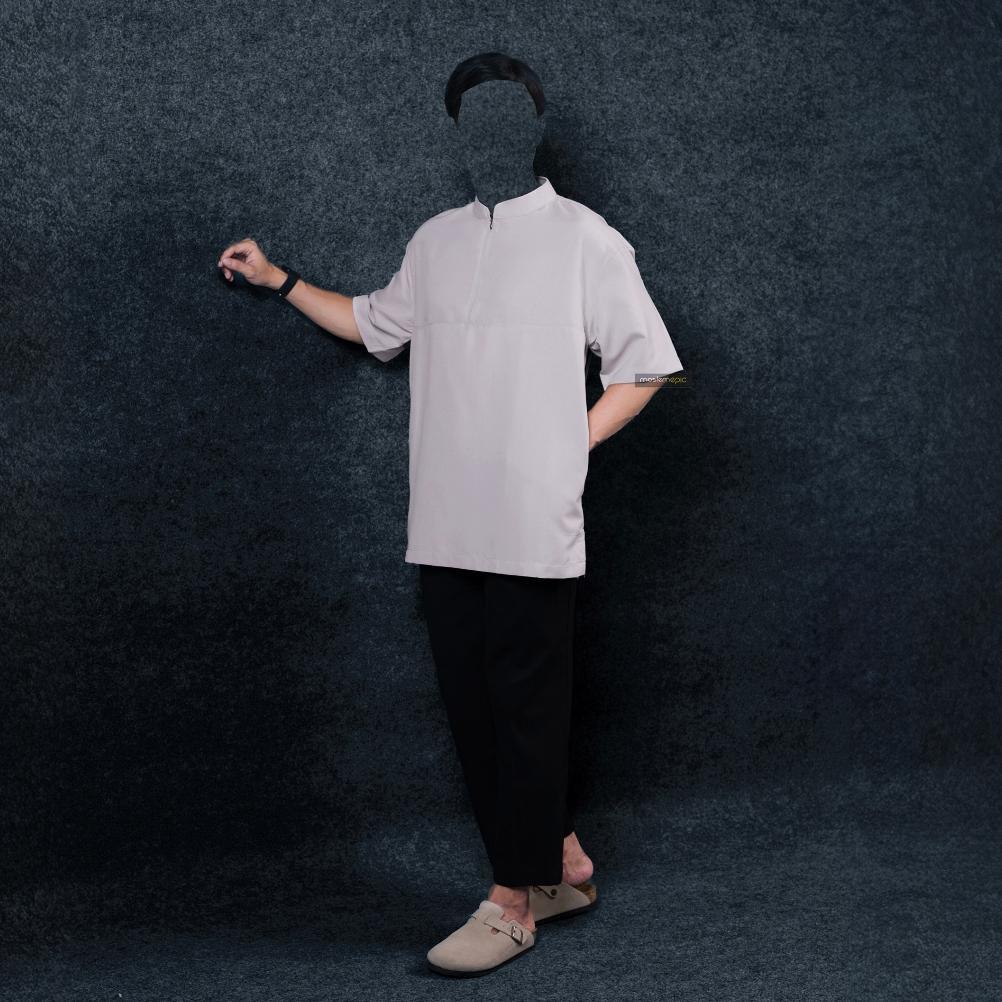 HOT SALE Kurta Elzain [Light Weight] - Oversized Kurta with Hidden Half Zip / koko kurta oversize MO