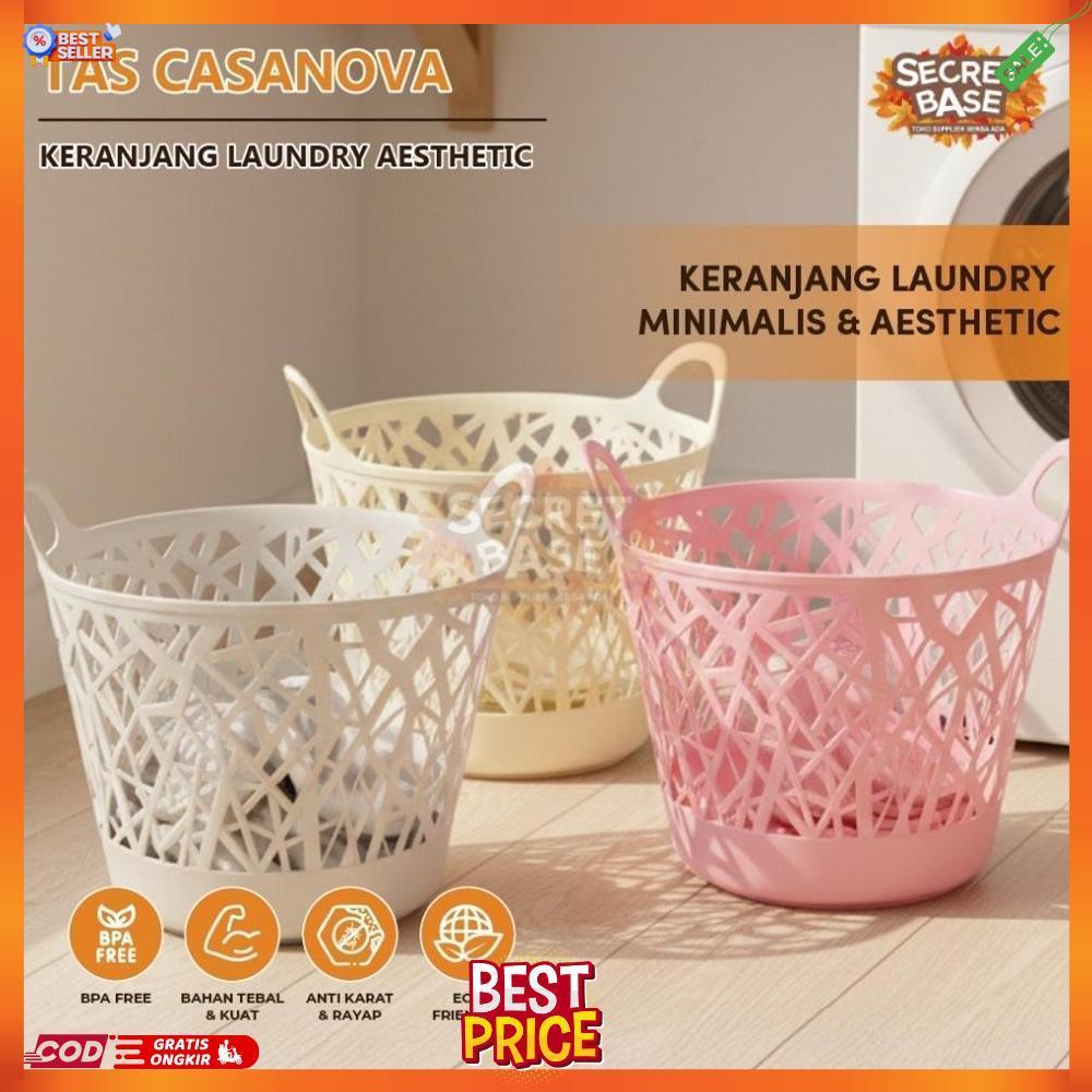 TAS CASANOVA - Keranjang Plastik Besar / Box / Keranjang Serbaguna Belanja Minimarket Laundry