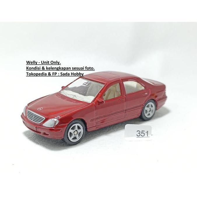 DIECAST WELLY MERCEDES BENZ S CLASS SEDAN MERAH UNIT ONLY MIX99
