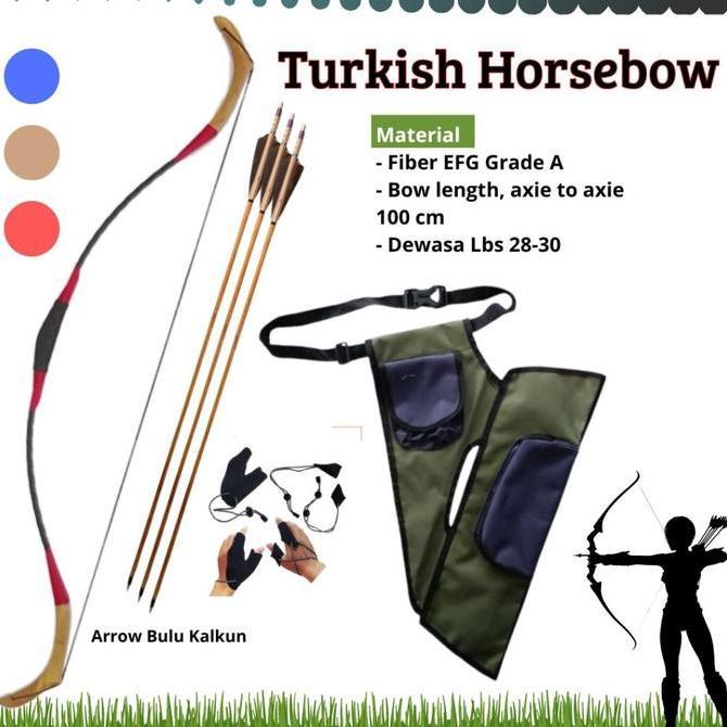 Busur Panah Horse Bow Horsebow Dewasa Lbs 30 Paket Lengkap alat panahan
