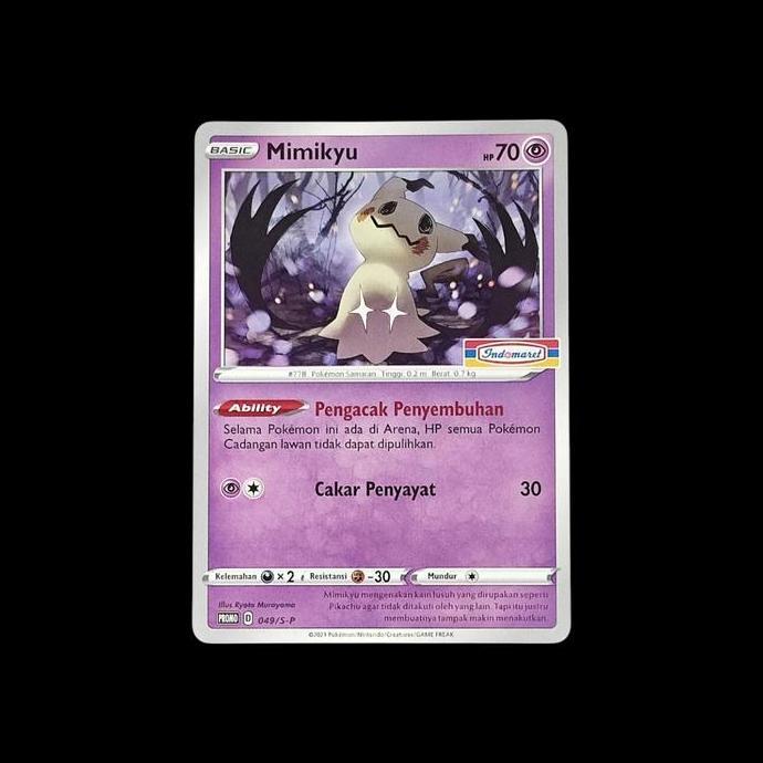 KARTU POKEMON TCG INDONESIA MIMIKYU INDOMARET PROMO 049/S-P RG99