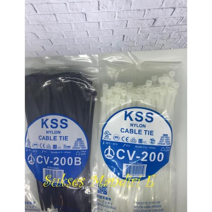 Crek- Cable Ties Cv 200 Hitam - Putih Kabel Ties Kss 203X4.6Mm Cv200 Cv-200