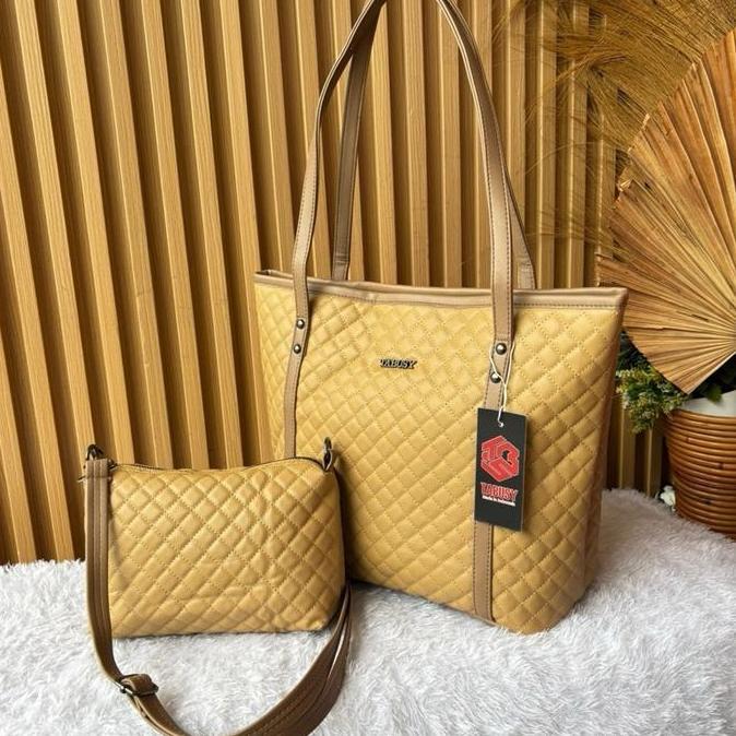 Up- Tabusy Tote Bag Namira Set Kulit,Tas Kuliah Dan Mengaji Ibu2