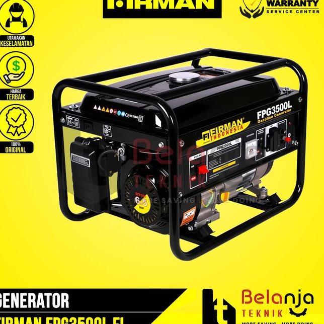 Firman Mesin Genset Fpg3L Generator Set 2800 Watt 3 Va 2.8 1 Phase Bensin Murni 15 Liter 14 Jam Peng