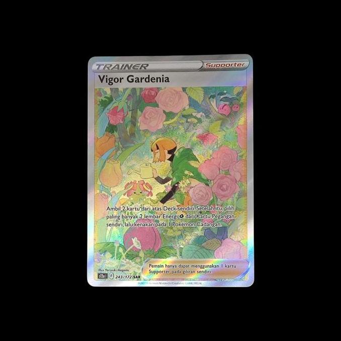 KARTU POKEMON TCG INDONESIA VIGOR GARDENIA TRAINER S12A 243/172 SAR RG99
