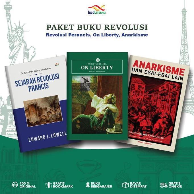 NOBASKA81 - BUKU PAKET REVOLUSI ISI 3 BUKU ORIGINAL (ANARKISME, ON LIBERTY, SEJARAH REVOLUSI PERANCI