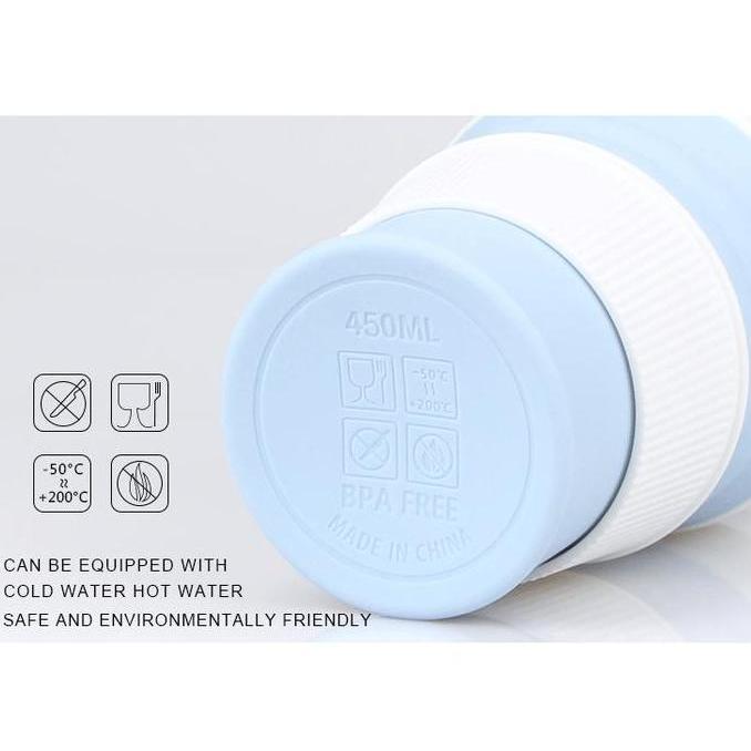 Premium Silicon Foldable Cup 450ml - Gelas Lipat Silicon - Travel Foldable Cup TA