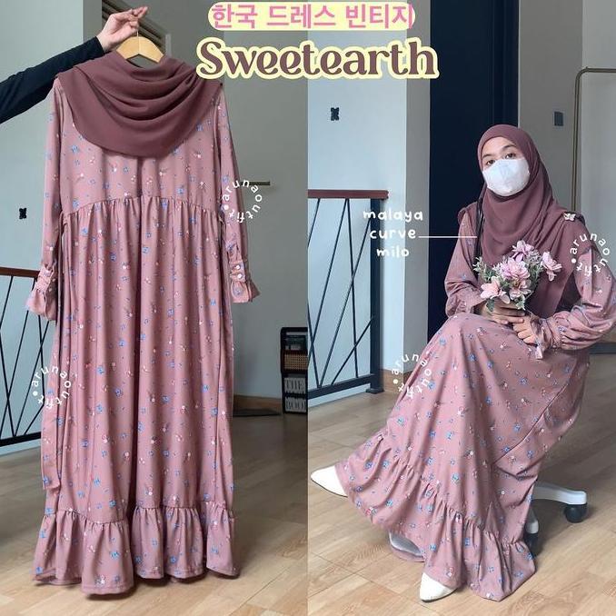Zata- N Dress Vintage Set Gamis Hijab By Aruna Outfit