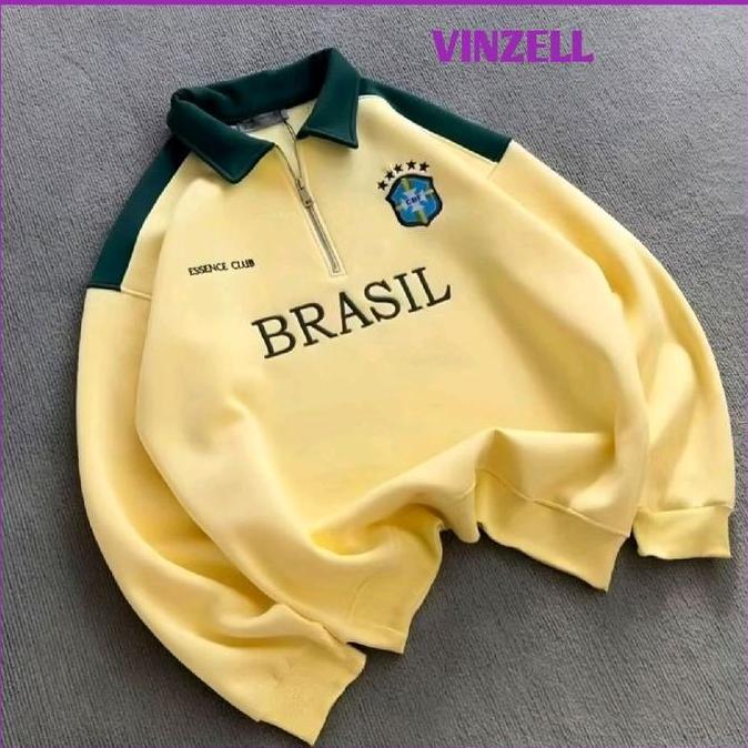 ( S - XXXXXL 6XL ) Sweater Half Zip PORTUGAL ARGENTINA BRASIL Big Size Jumbo Jaket Korean Ulzzang St