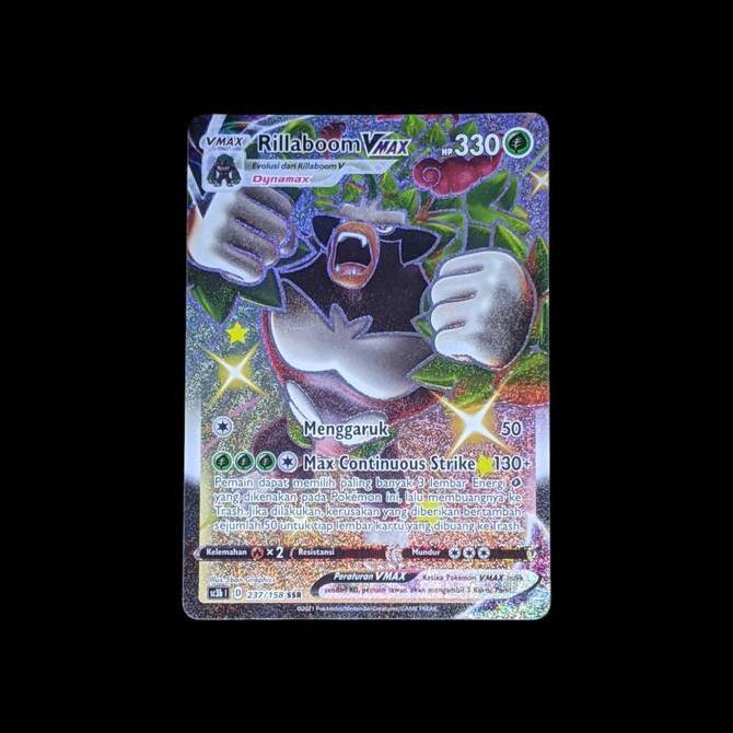 KARTU POKEMON TCG INDONESIA RILLABOOM VMAX SSR RG99