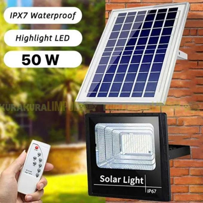 NEW lampu sorot solar panel 50 watt 50w lampu tembak panel surya 50 wat
