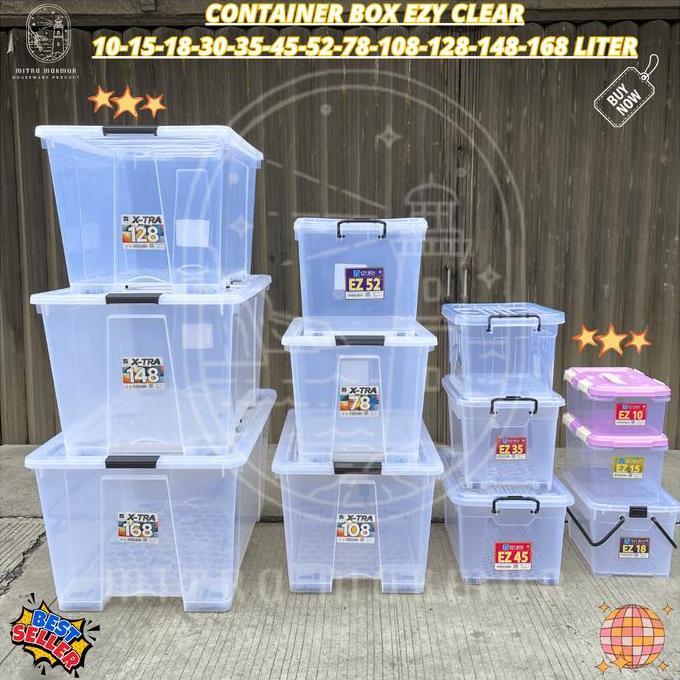Ohyes- Ezy Storage Box Container Box Ezy Transparan Ezy 10 15 18 30 35 45