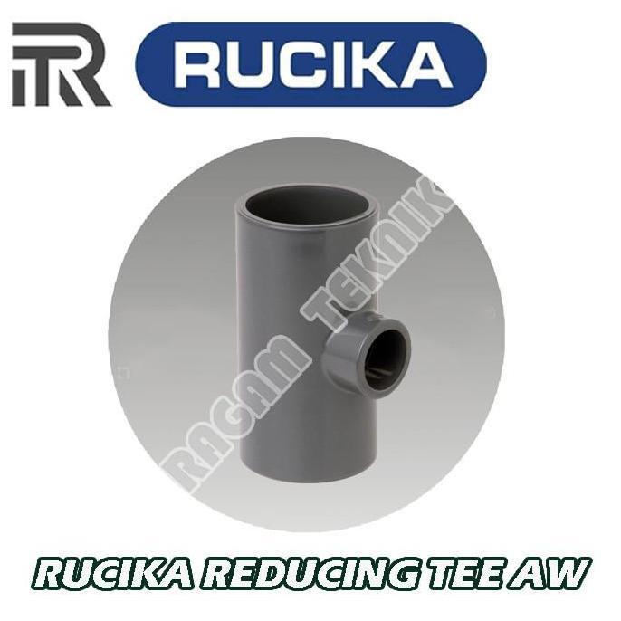 Rucika Reducing Tee 3" x 1" AW PVC Vlok T Reducer Polos Verlop Flok