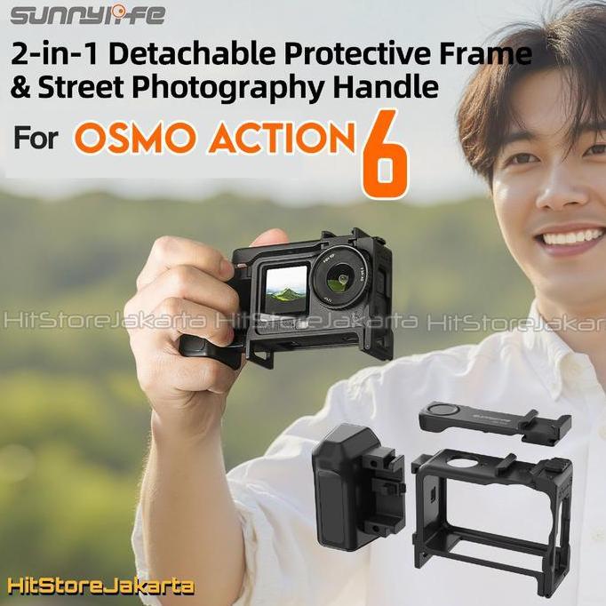 Osc - Sunnylife Hand Grip For Dji Osmo Action 6 Street Photography Grip Handle Grip Protective Frame