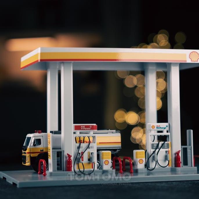 Shell V-Power Recharge Diorama Diecast Gas Station Pom Bensin Tomtomo