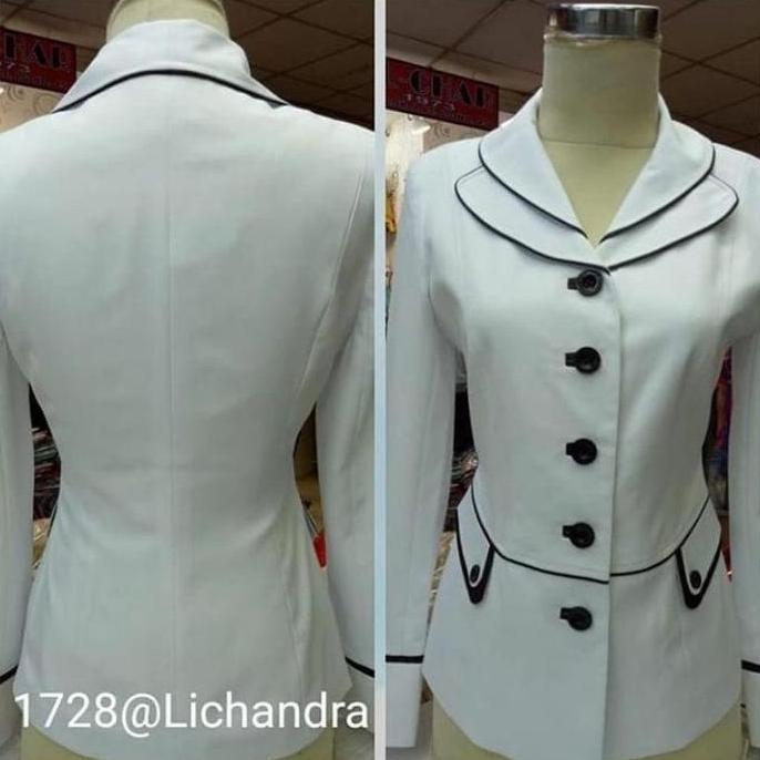 PREMIUM / TERBARU seragam putih lichandra / seragam guru / blazer kerja /seragam pns