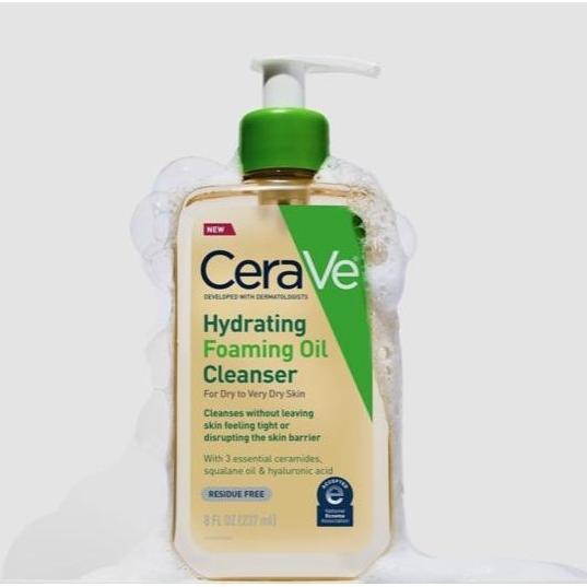 CeraVe Hydrating Foaming Oil Cleanser Wash Squalane Hyaluronic Cerami ___maxie Oasis