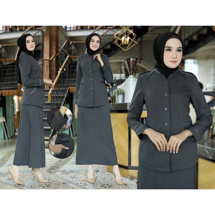 PREMIUM / RB502 blazer baju kantor abu seragam guru abu baju kantor seragam