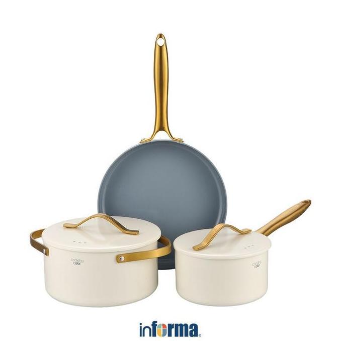 PREMIUM / Informa Cooking Color Set 5 Pcs Geneva Perlengkapan Masak Cookware Set Wajan Casserole Wok