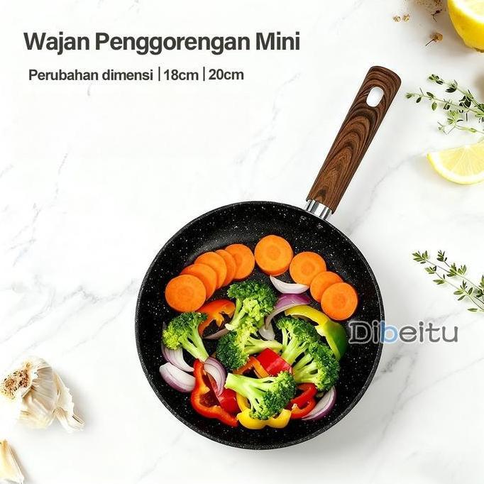 PREMIUM / Wajan Anti Lengket Frypan Granite Marble Coated Anti Lengket Panci Anti Lengket Wajan Keci