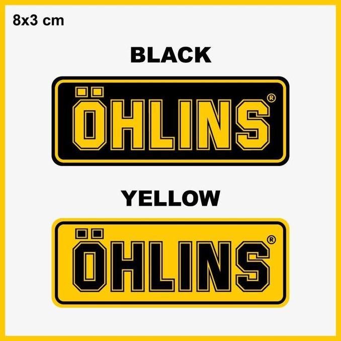Sticker Ohlins shock USD teleskopik Black Yellow sedang