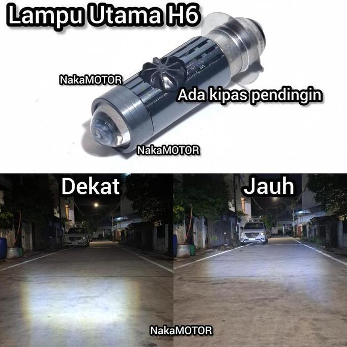DI81 - Lampu Utama LED H6 Laser IBRIGHT Senja RGB + Kipas Pendingin High Low