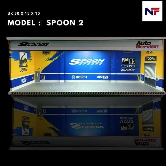 Diorama Bengkel Garasi Parkiran Diecast 1:64 Hot Wheels Spoon