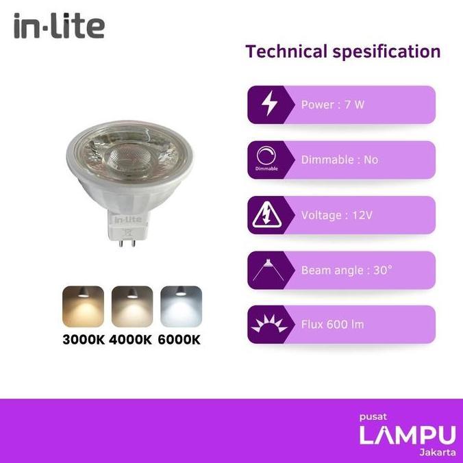 Plus- Inlite Mr16 7Tt 220Volt Led 7W 3000K 4000K 6500K