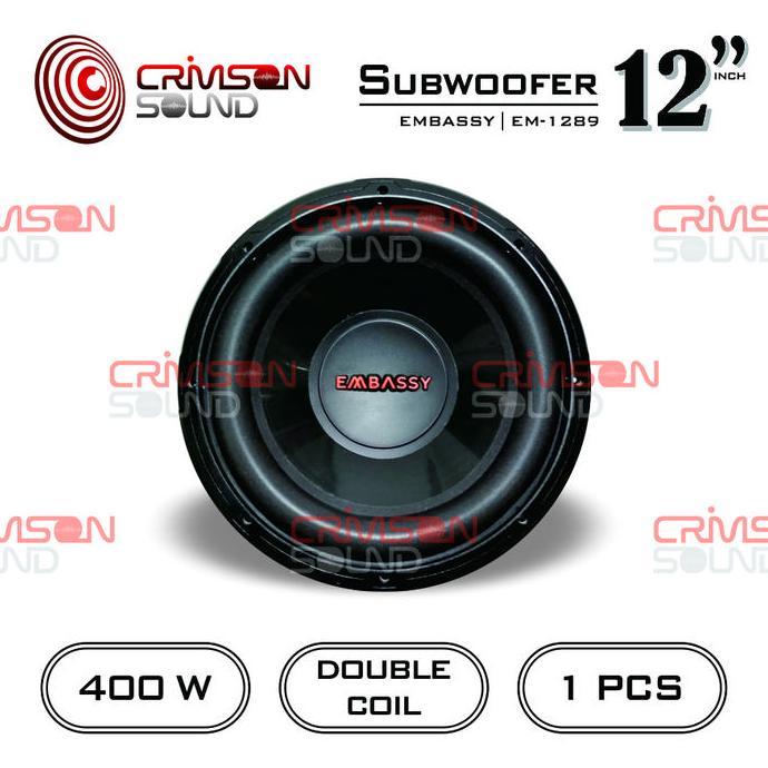 SPEAKER SUBWOOFER EMBASSY EM - 1289 DOUBLE COIL 12 Inch
