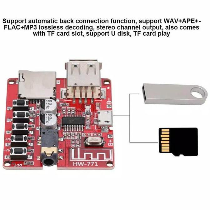 Modul Mp3 Bluetooth Flac Usb Palyer Stereo Kit Amplifier Portable