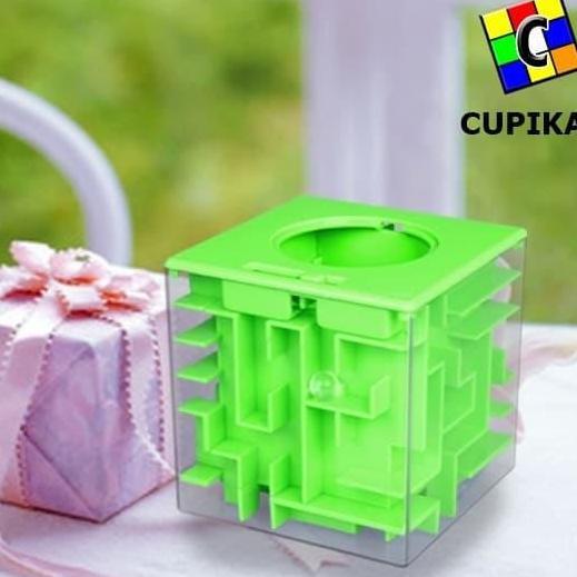 Best Seller Cube 3x3 3D MAZE Puzzle Hijau CELENGAN Piggy Bank
