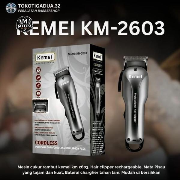 Kemei-2603 Electric Hair Clipper Professional Hair Clipper Cordless