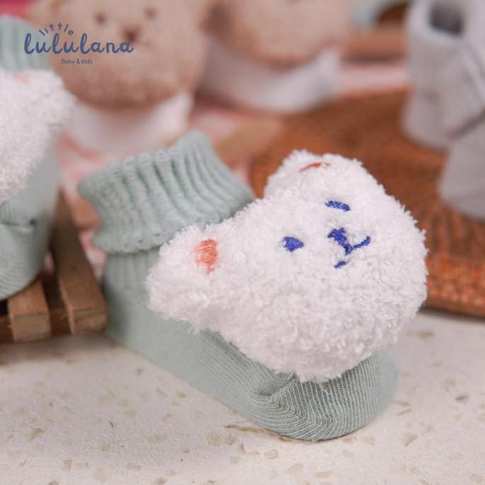 Leo- Little Lululana - Thicky | Kaos Kaki Bayi Unisex Anak Bayi 3D Beruang | Newborn Baby Socks | Ka