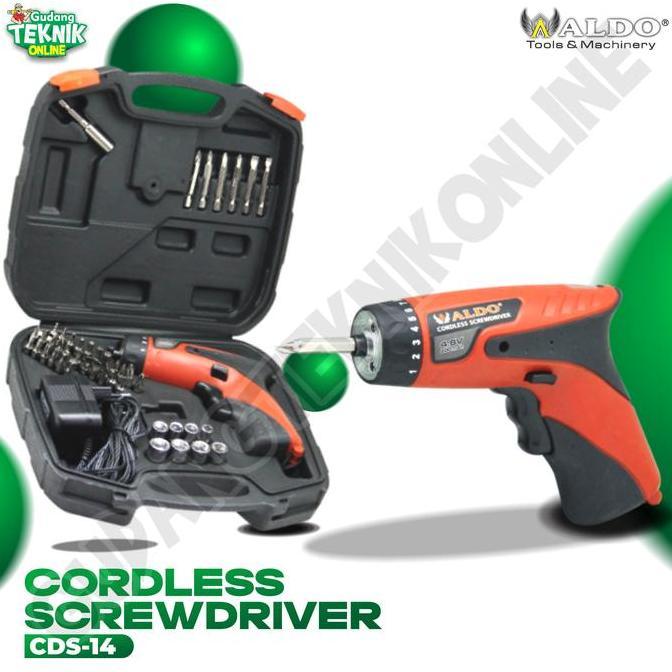NABEEM Cordless Screwdriver 4.8V DC ALDO CDS-14 / Bor Obeng Cordless Baterai ALDO CDS 14 - Bor Obeng