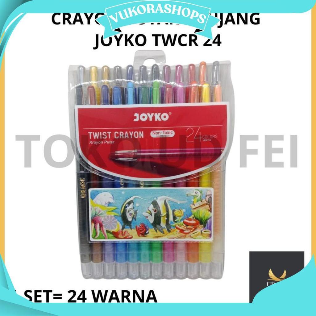 (1 SET = 24 WARNA) Crayon Putar Joyko isi 24/ Crayon Putar Joyko/ Crayon putar isi 24/Krayon putar p