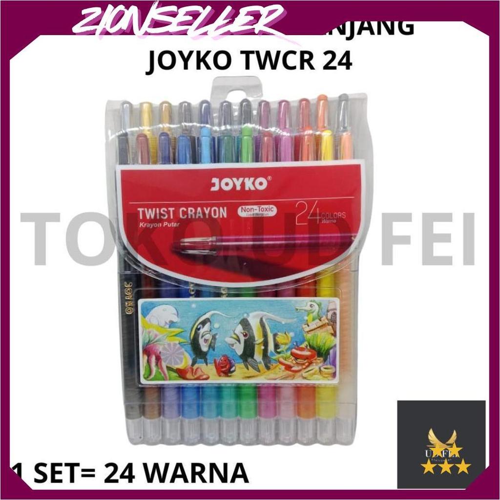 (1 SET = 24 WARNA) Crayon Putar Joyko isi 24/ Crayon Putar Joyko/ Crayon putar isi 24/Krayon putar p