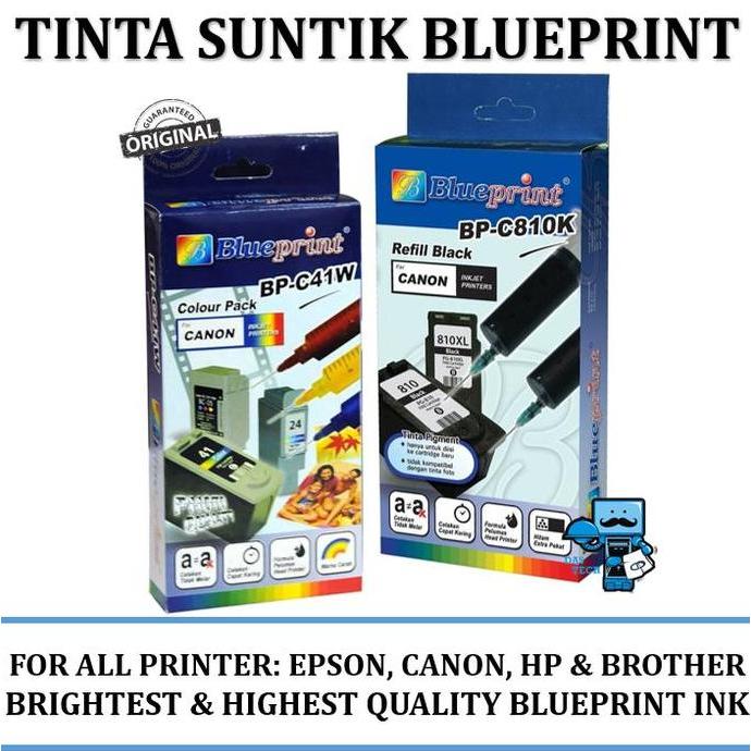 DS14 - Tinta Suntik BluePrint untuk Semua Tipe Printer - Black & Colour