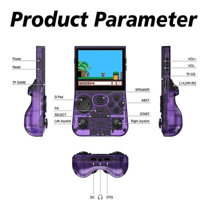 Retro Game Console HG36 Portable Handheld Portable Game Console Portable Game Classic PS1 Console GB
