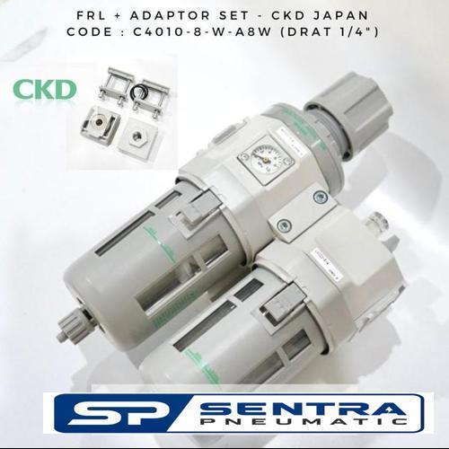 CKD Japan - C4010-8-W / C4010-8-W-A8W (1/4") - FRL Unit + Adaptor Set